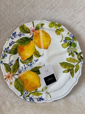 NWT The Farmhouse by Rachel Ashwell Melamine Tucson Lemon Dinner Plates Set of 4